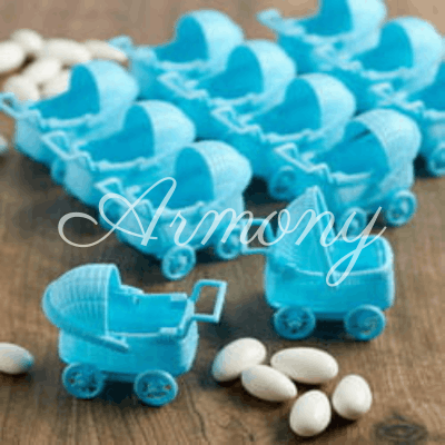 Landau décoratif bébé avec tulle pour décoration de naissance et baptême