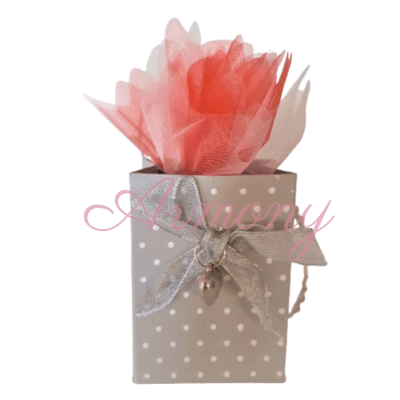 Petit sac en carton pour dragées à pois – Sachet cadeau décoratif – Image 2