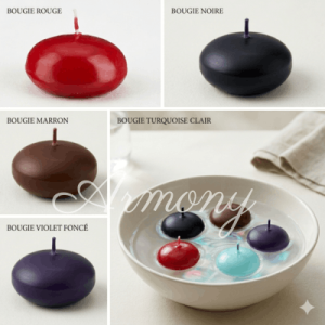 Bougies flottantes décoratives colorées pour centre de table élégant et réception chic