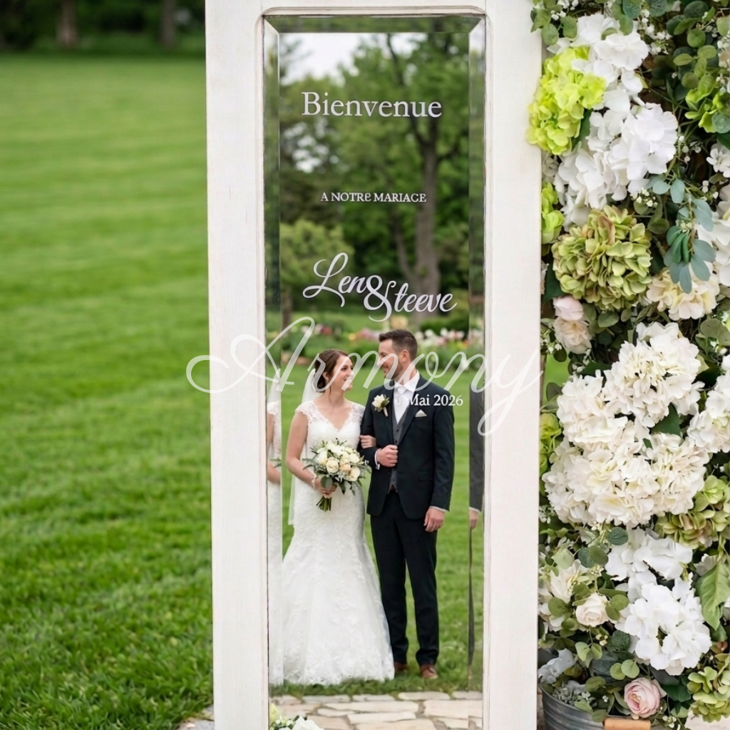 Location miroir de bienvenue personnalisé mariage Oise Crépy-en-Valois